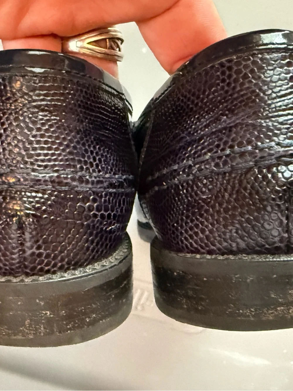 Womens Russell and Bromley  Navy Tassel Loafers